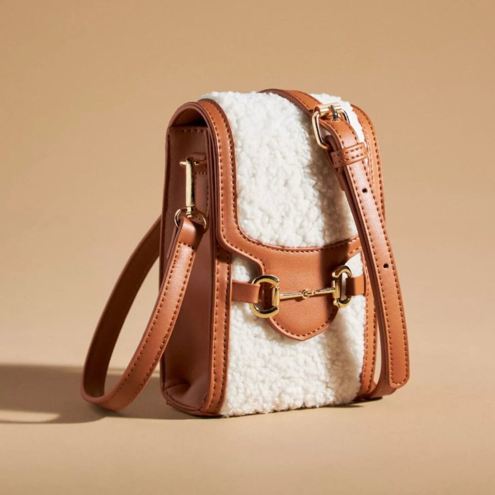 Anthropologie Sherpa Mini Crossbody Bag